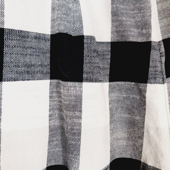 Free People, MED Clear Skies Checkered Plaid Woven Pants, Black & White Cropped - Picture 3 of 15